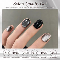 Born Pretty cat-eye magnetic gel showing reflective stripe for drama