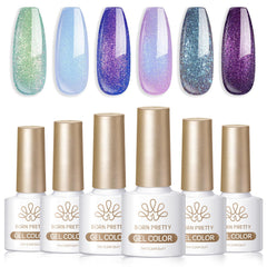 Born Pretty product front packaging showing six chameleon gel bottles and benefits