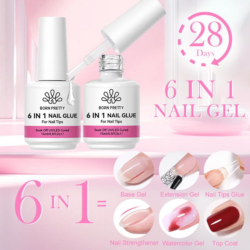 Born Pretty clear gel texture drop illustrating smooth self-leveling