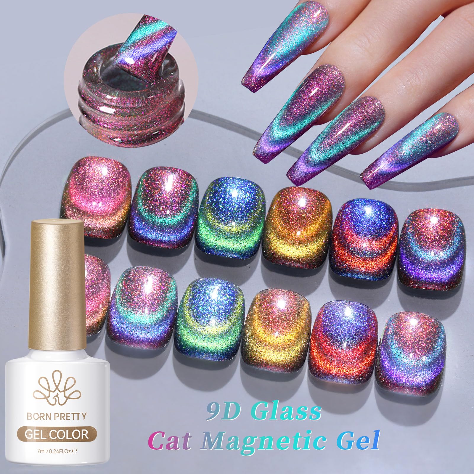 Born Pretty polish texture close-up showing chameleon glitter depth