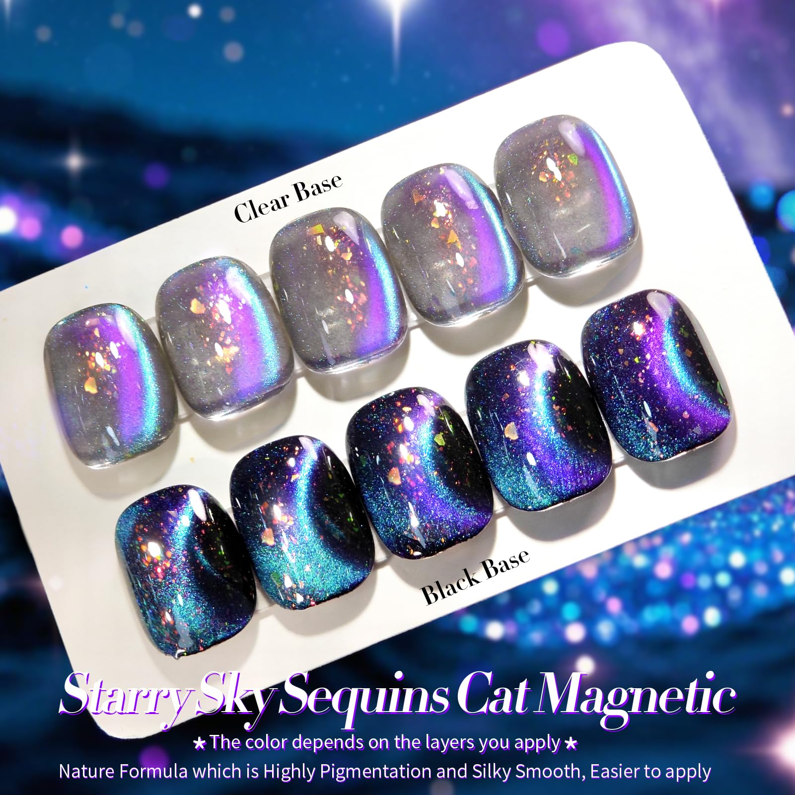 BORN PRETTY brush stroke close-up showing holographic glitter and smooth application