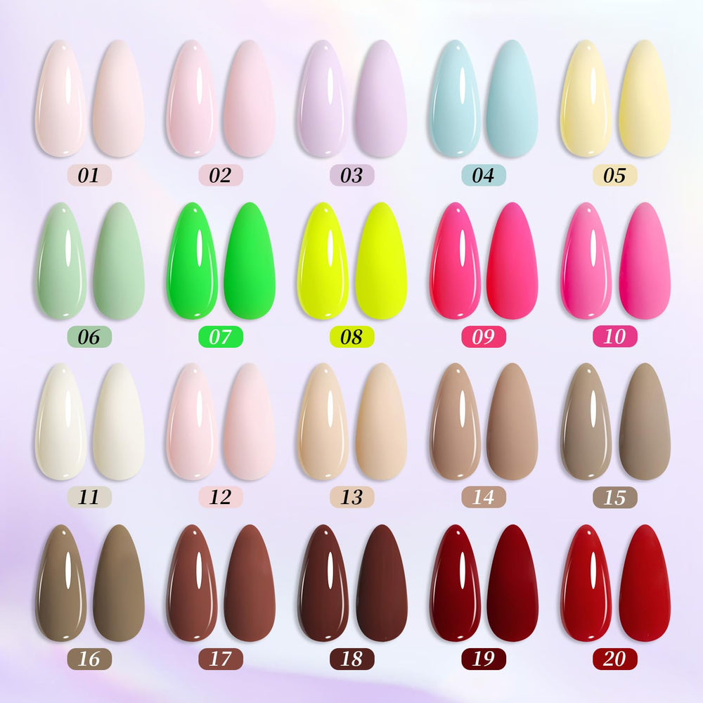 Born Pretty color swatch array displaying pastel and neon shades for versatile manicures
