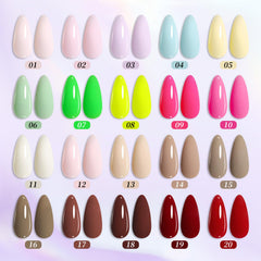 Born Pretty color swatch array displaying pastel and neon shades for versatile manicures