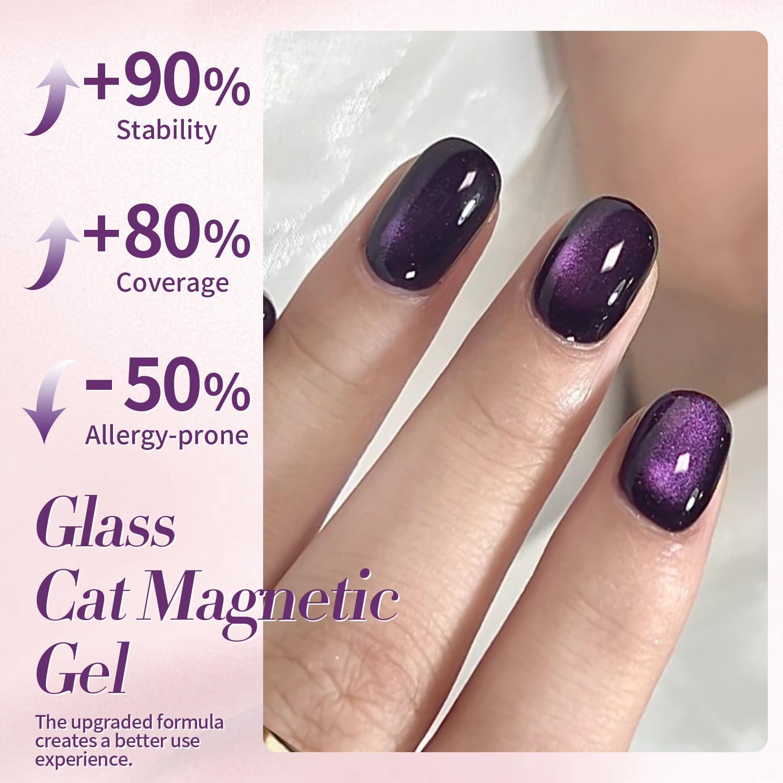 Born Pretty cured nail with cat-eye finish showing glossy durable look