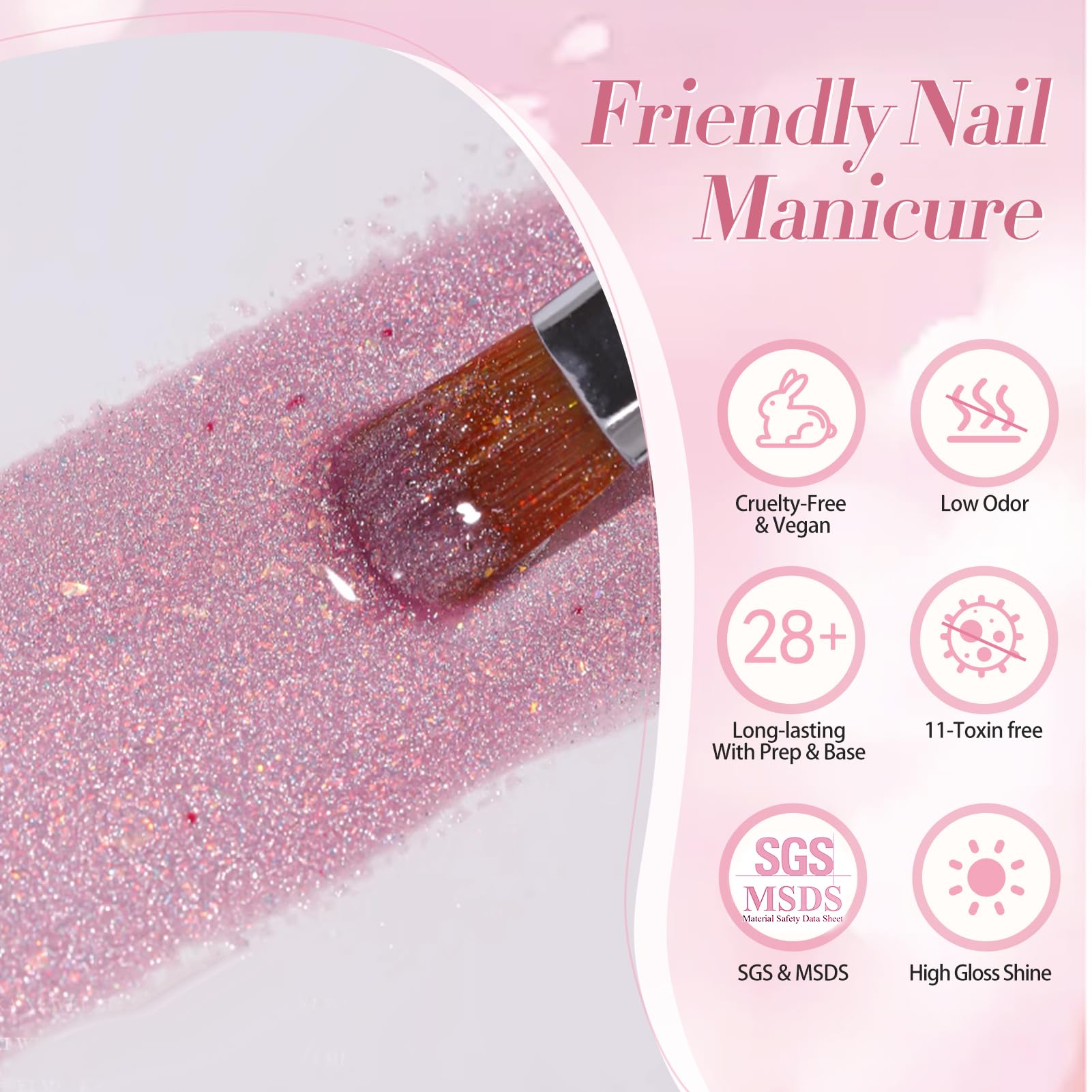 Born Pretty cured nail with glossy finish demonstrating long-lasting shine