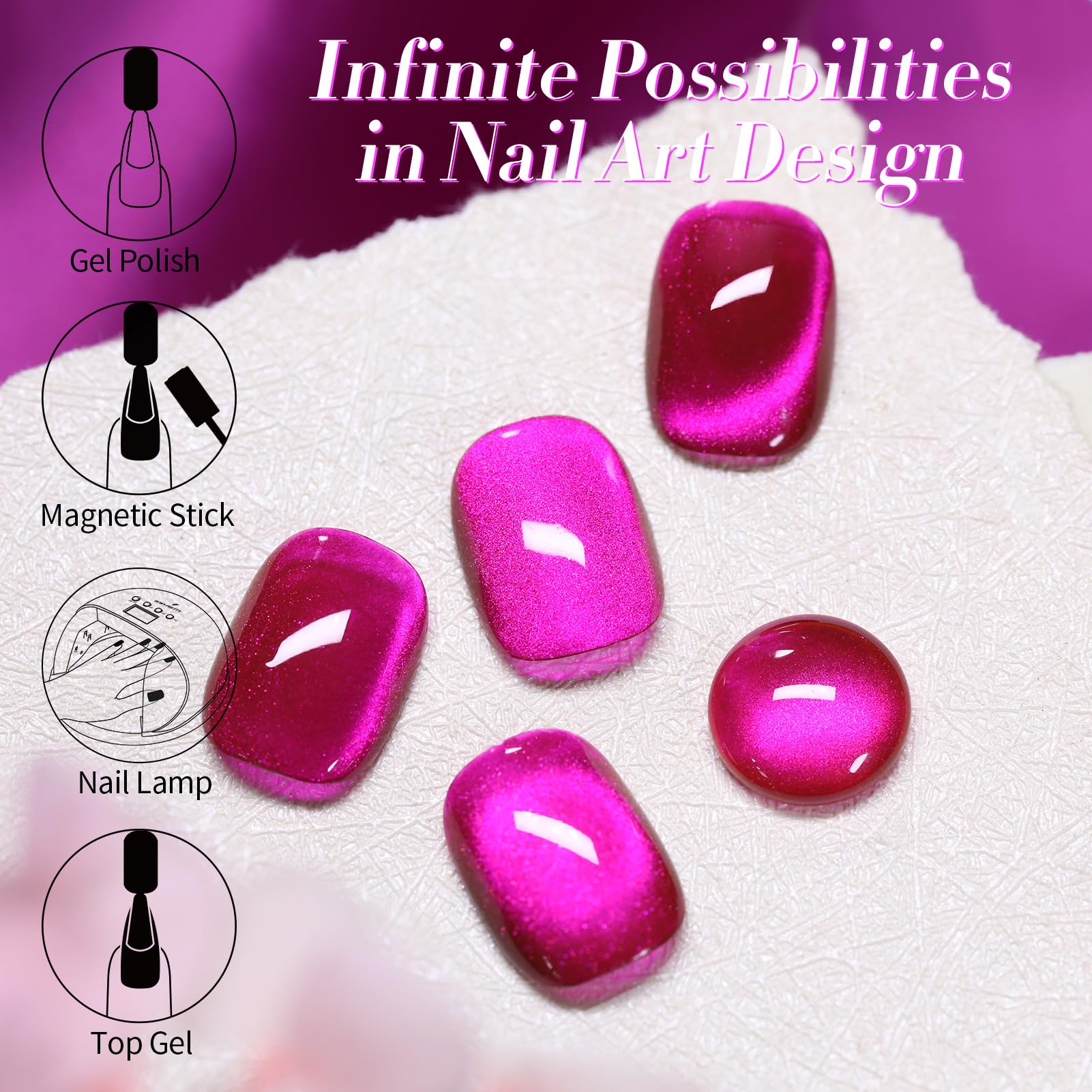 Born Pretty manicured hand using LED lamp showing salon-quality finish benefit
