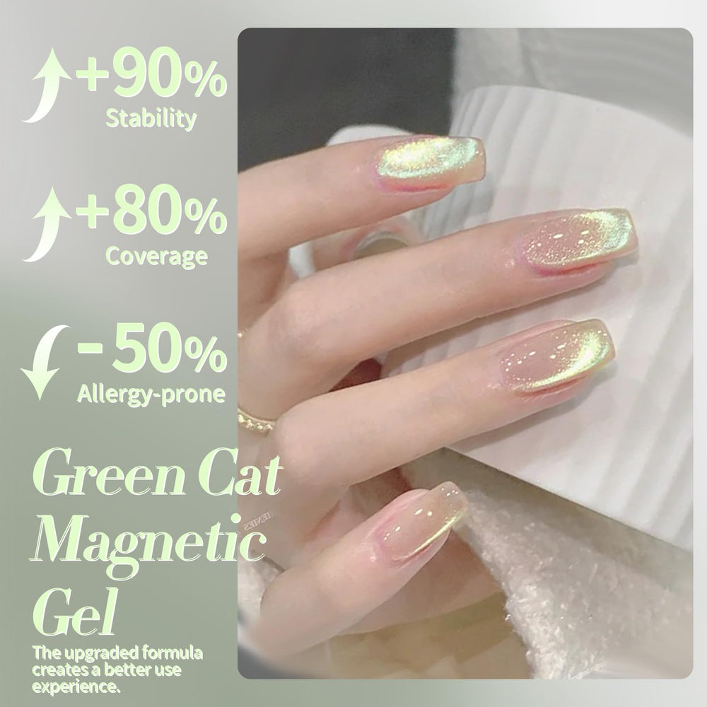 BORN PRETTY nails under warm and cool light showing gold-green shift and visual impact
