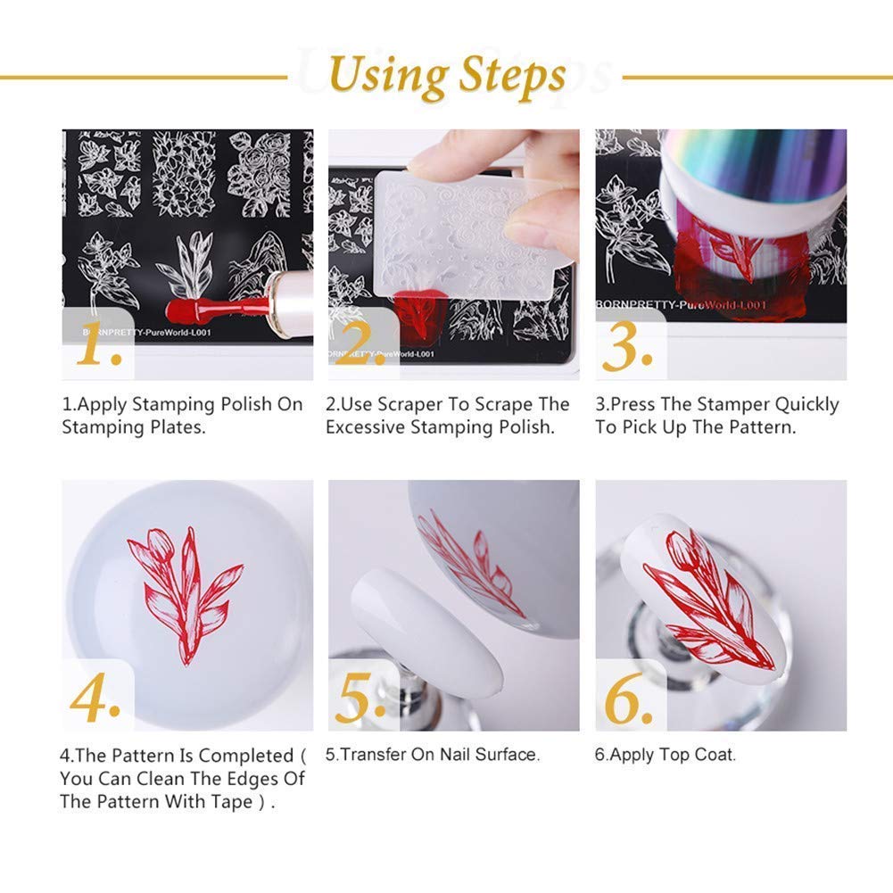 Born Pretty finished nail looks displaying mixed designs for salon-quality results