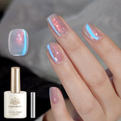 BORN PRETTY front bottle showing blue tears holographic polish benefit: clear product identity