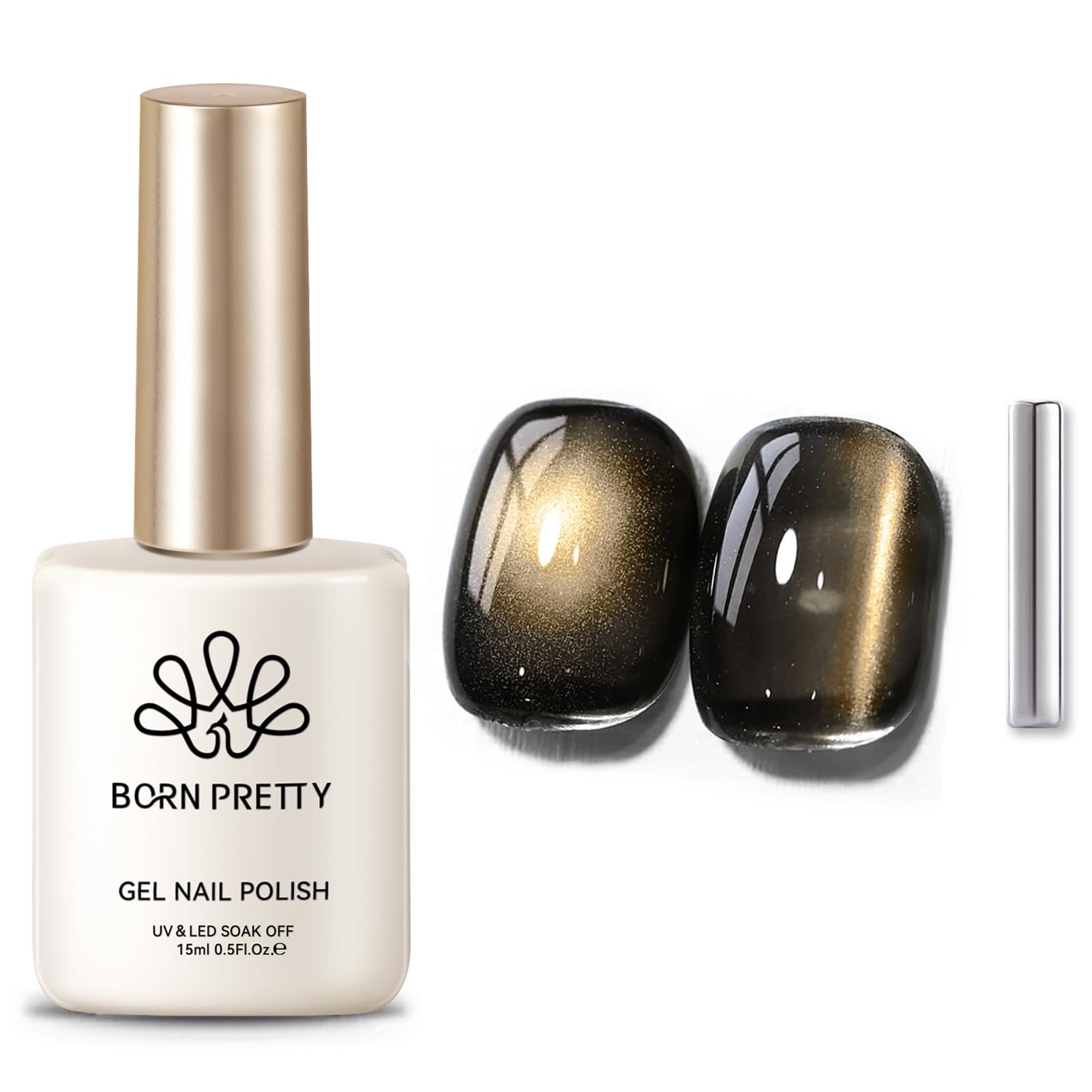 BORN PRETTY bottle front view showing brown jelly glass polish benefit long-wear