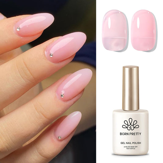 Born Pretty front bottle jelly pink showing product and label benefits