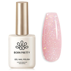 BORN PRETTY front bottle of pink jelly gel showing brand and color benefits