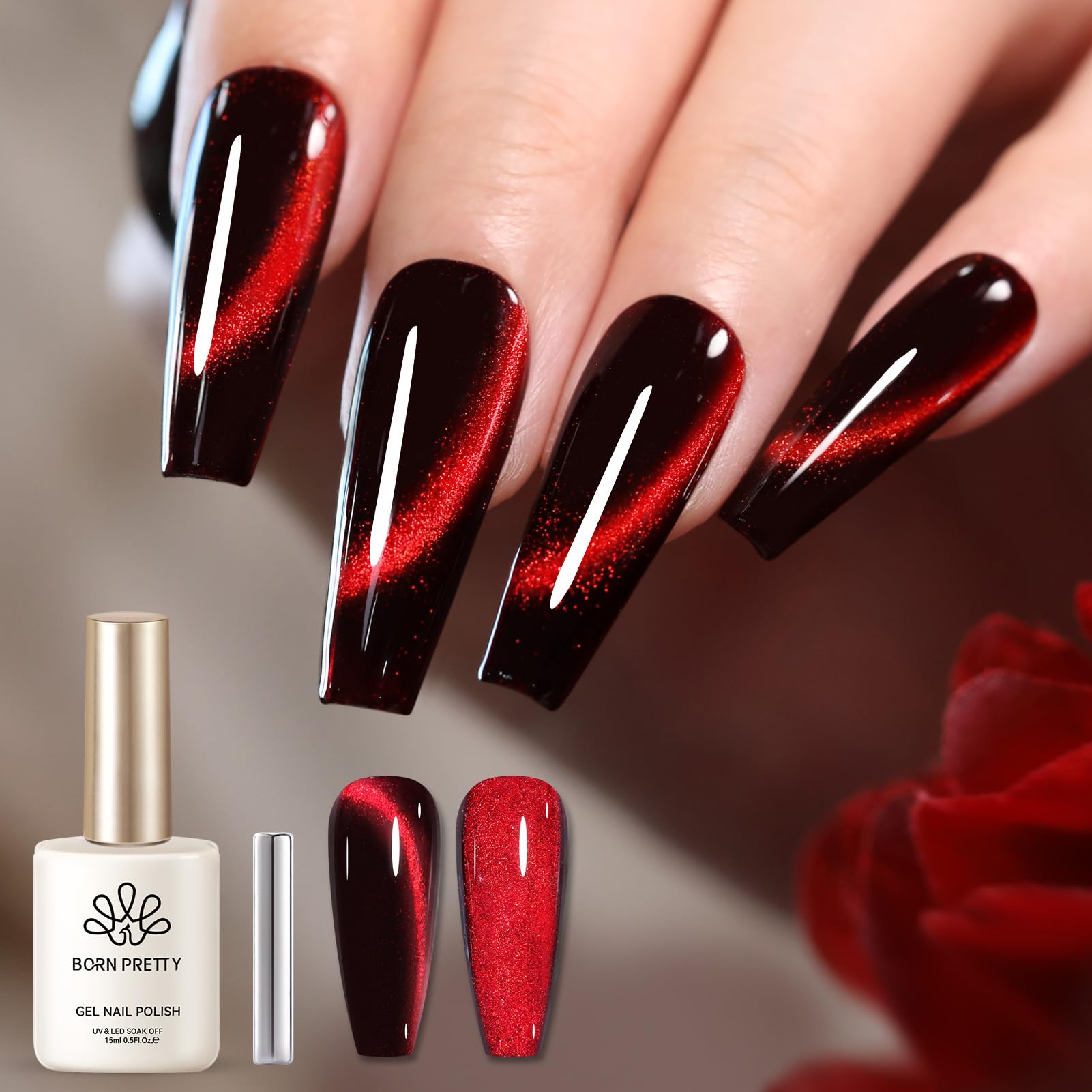 Born Pretty front bottle red holographic showing vibrant color and shine