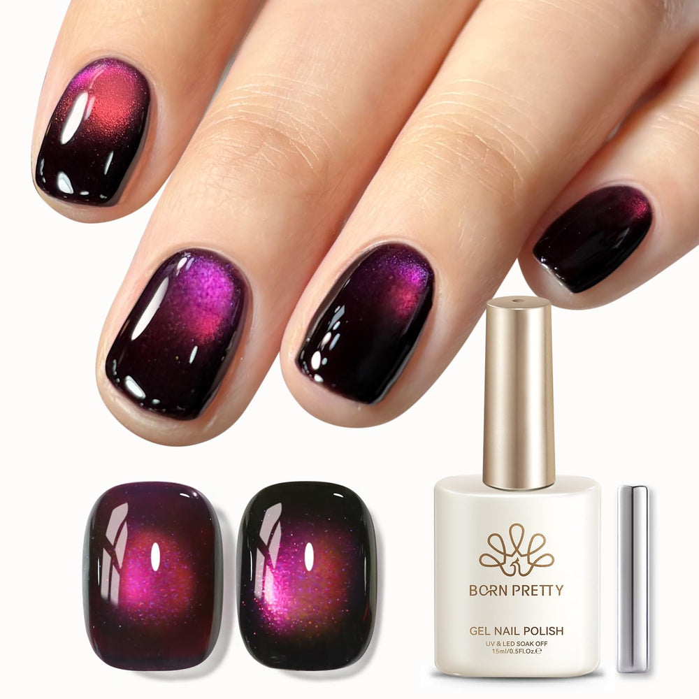 Born Pretty bottle front label showing dark cherry shade and brand benefit