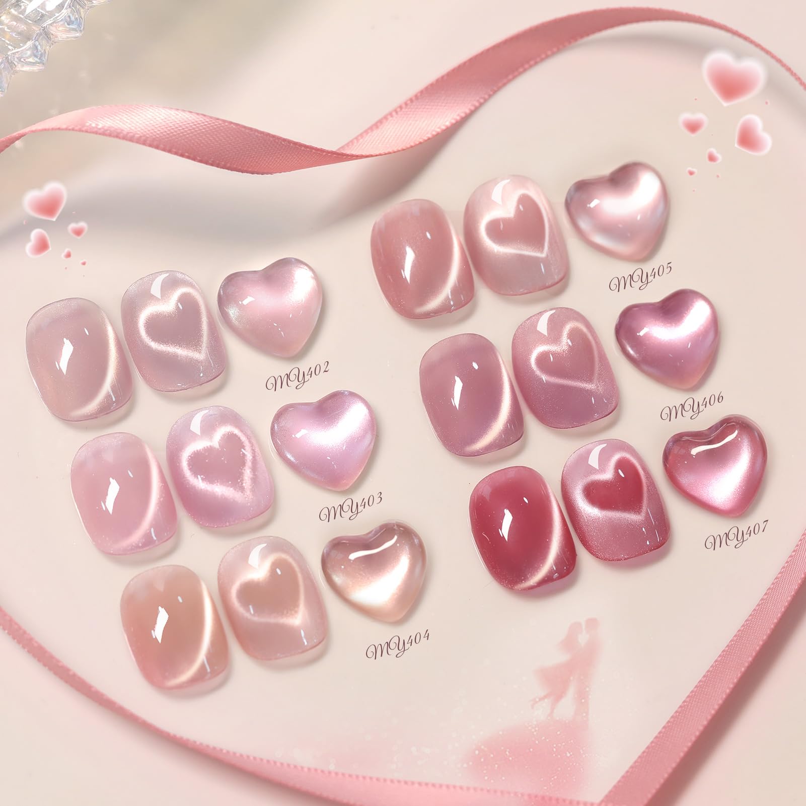 Born Pretty front packaging showing six pink cat eye gel bottles and gift-ready presentation