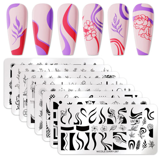 Born Pretty front packaging showing eight stamping plates and contents benefit easy selection