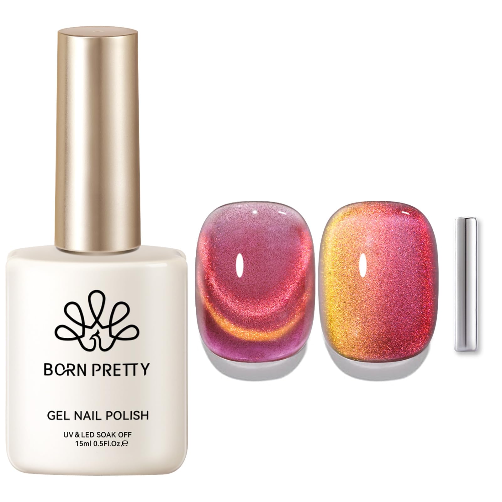 Born Pretty front packaging showing rainbow aurora bottle and clear branding benefit