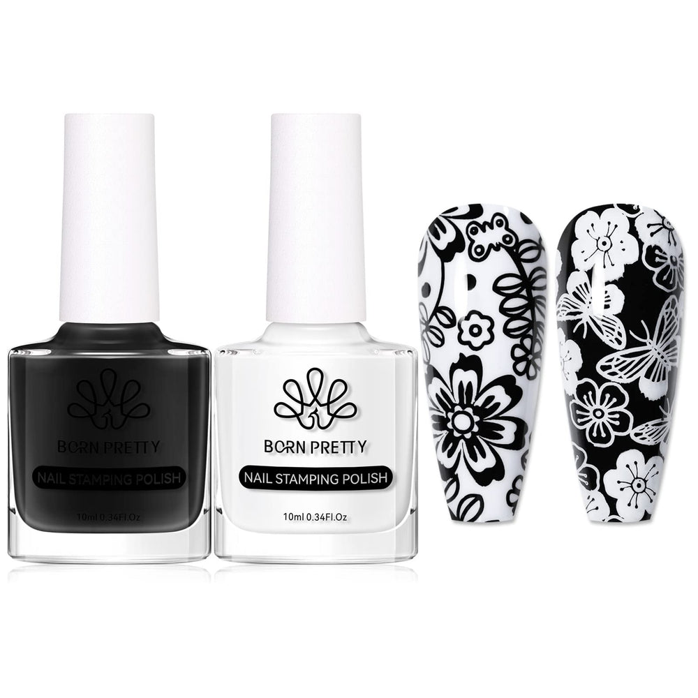 Born Pretty front packaging showing two stamping polish bottles for vivid transfer