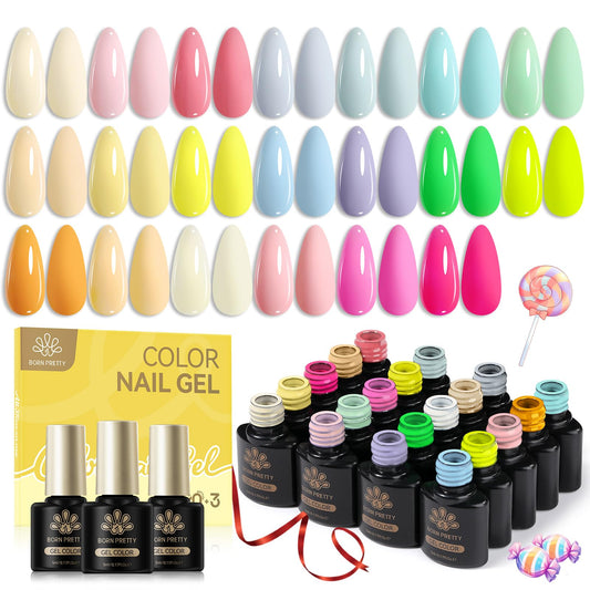 Born Pretty front packaging showing full 23-piece kit and colorful bottles