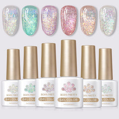 Born Pretty front packaging showing six 7ml bottles and spring shades for easy selection