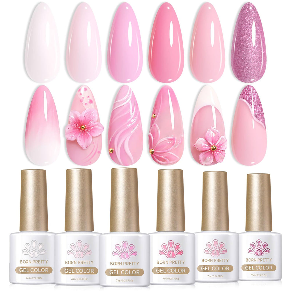 Born Pretty front packaging showing six 7ml bottles and clear color range for easy selection