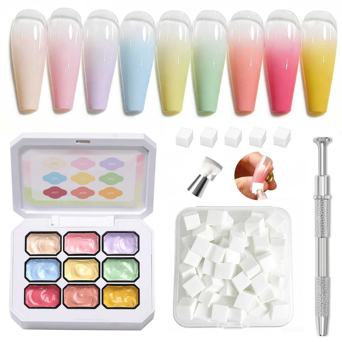 Born Pretty front packaging showing kit contents and pastel gel set benefit