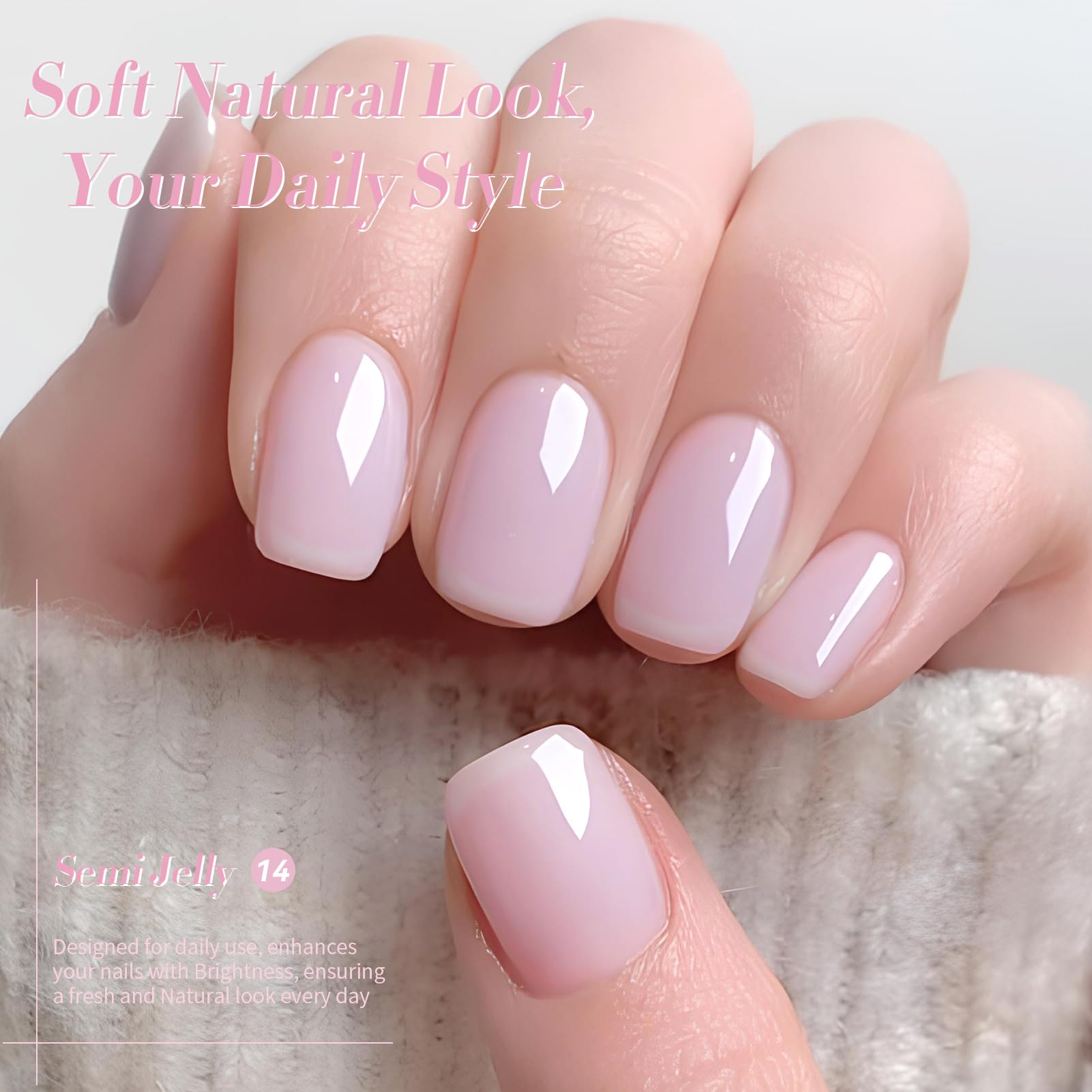 Born Pretty jelly gel swatch stroke on tip demonstrating buildable sheer-to-opaque color