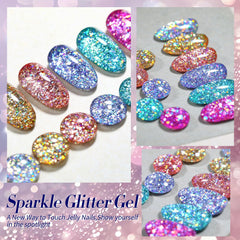 Born Pretty gel texture brushed on nail showing smooth application and dense glitter