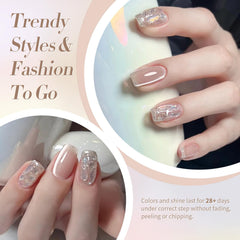 Born Pretty cured nail with glassy reflective stripe for high-shine effect
