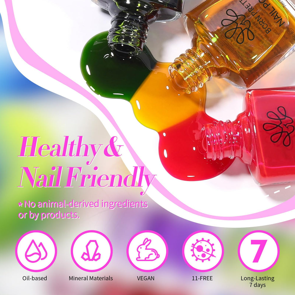 Born Pretty gradient nail art using multiple neon shades for creative looks