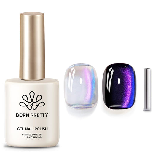 BORN PRETTY bottle front view showing heaven purple chameleon polish benefit high pigment