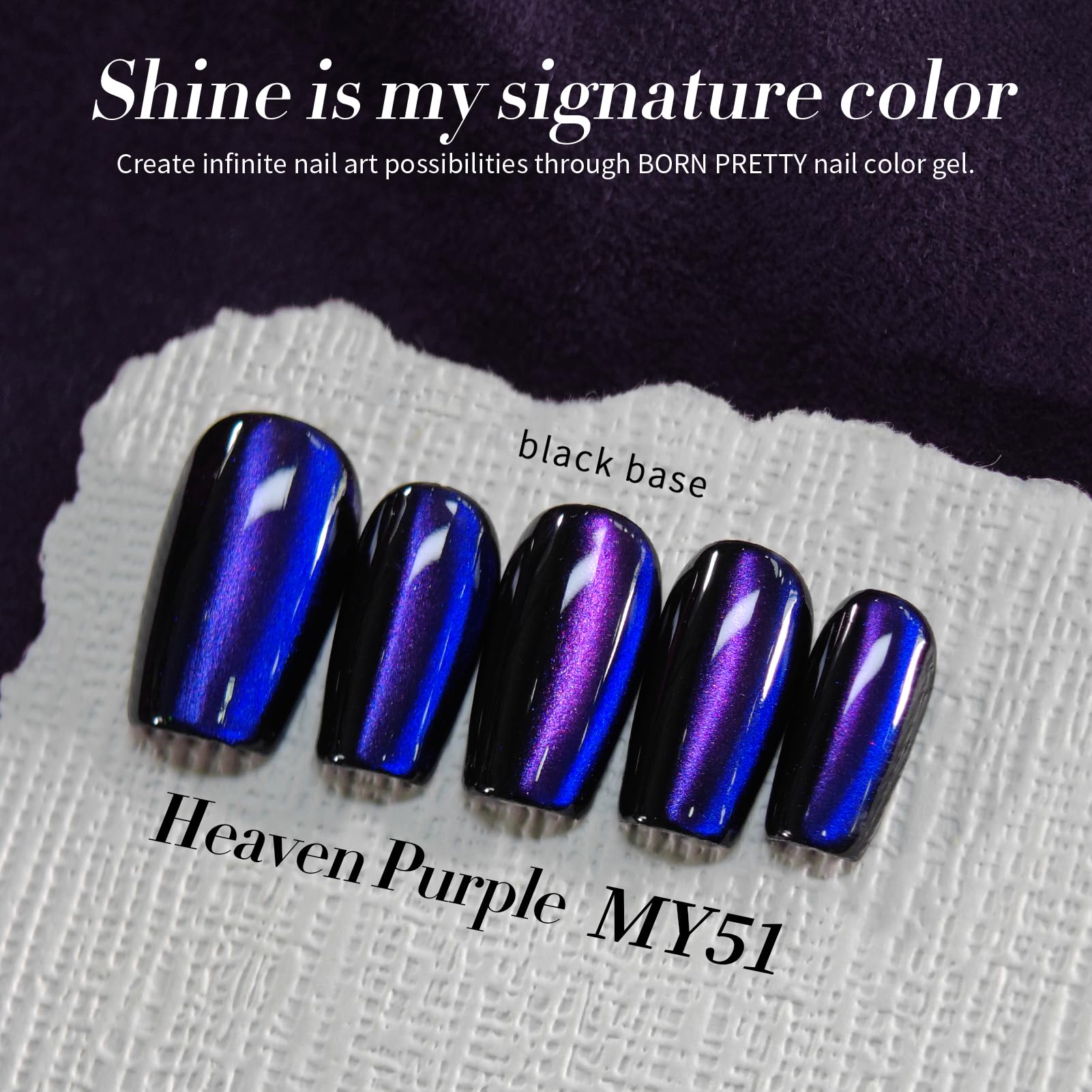 BORN PRETTY finished manicure in lifestyle setting showing salon-style holographic shine