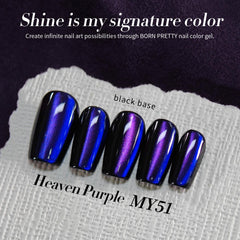 BORN PRETTY finished manicure in lifestyle setting showing salon-style holographic shine