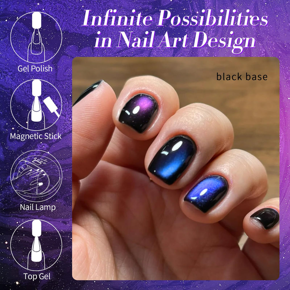 BORN PRETTY polish beside magnet tool illustrating how to create cat eye effect