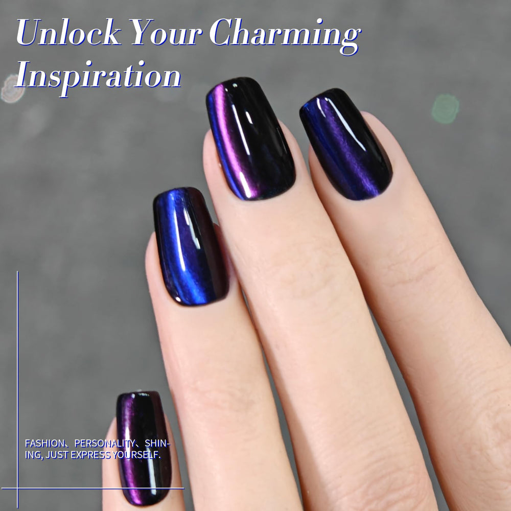 BORN PRETTY swatch on nails demonstrating chameleon color-shift and glossy finish