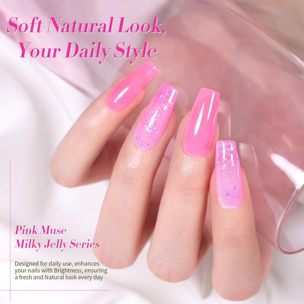 Born Pretty heavy layer swatch on nails showing deeper jelly tone and benefit: richer hue