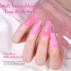 Born Pretty heavy layer swatch on nails showing deeper jelly tone and benefit: richer hue