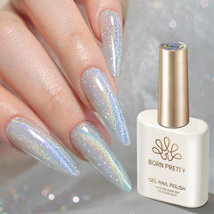 Born Pretty holographic sparkle reflecting rainbow shimmer for eye-catching manicure results