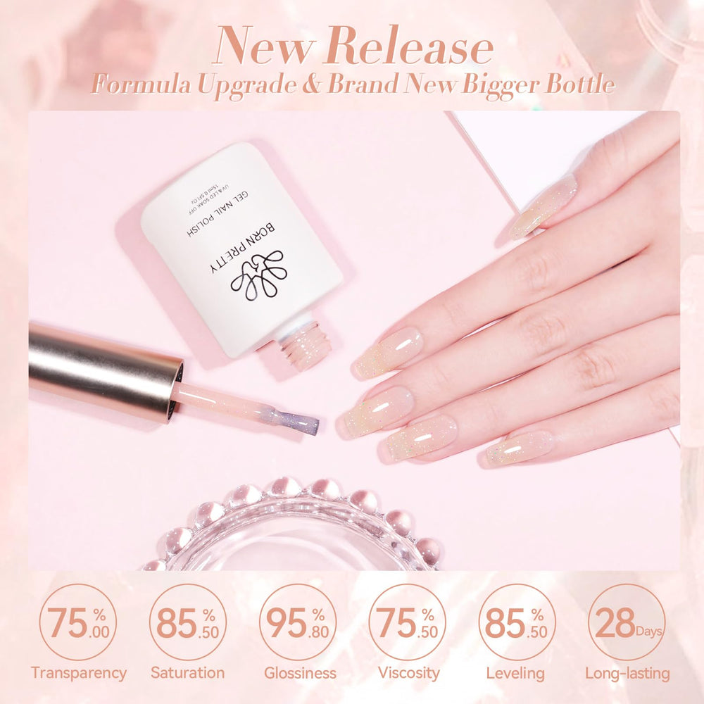Born Pretty used in a salon manicure, illustrates salon-grade glossy result
