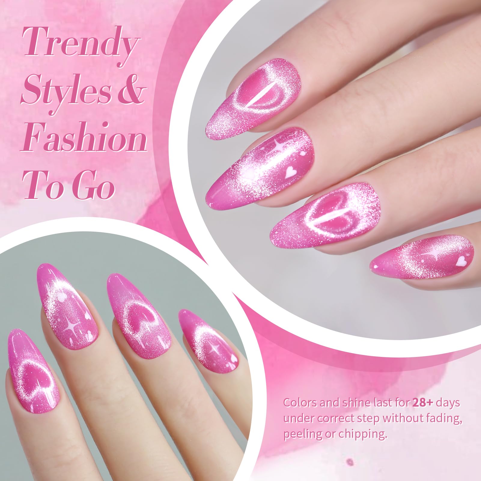 Born Pretty magnet held over nail in-use creating precise cat-eye pattern benefit
