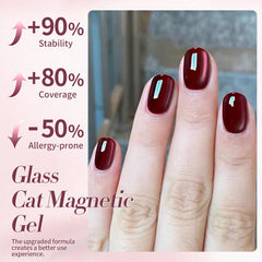 born pretty magnet held above nail showing quick cat-eye formation benefit