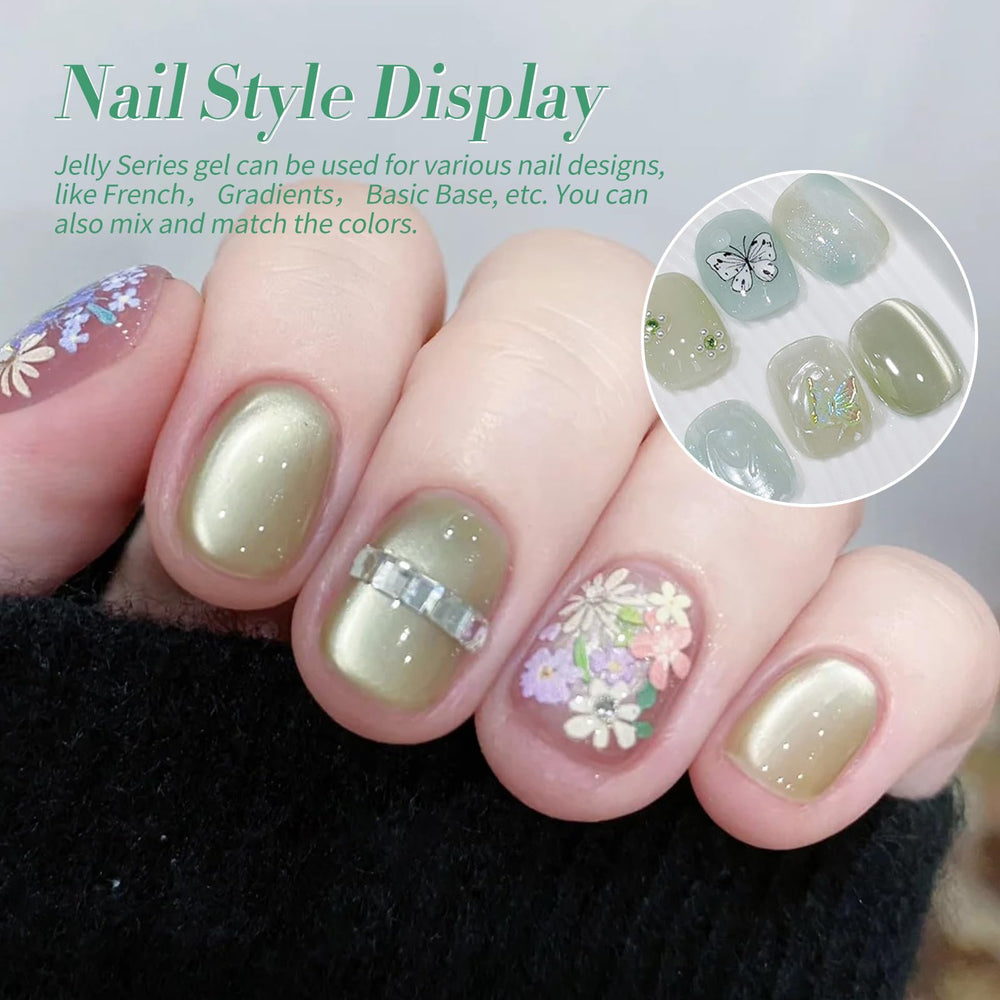 Born Pretty jelly polish swatch on nail wheel showing translucent texture benefit