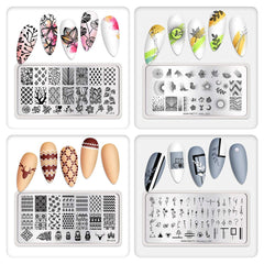 Born Pretty kit packaging flatlay showing included plates and gift-ready presentation