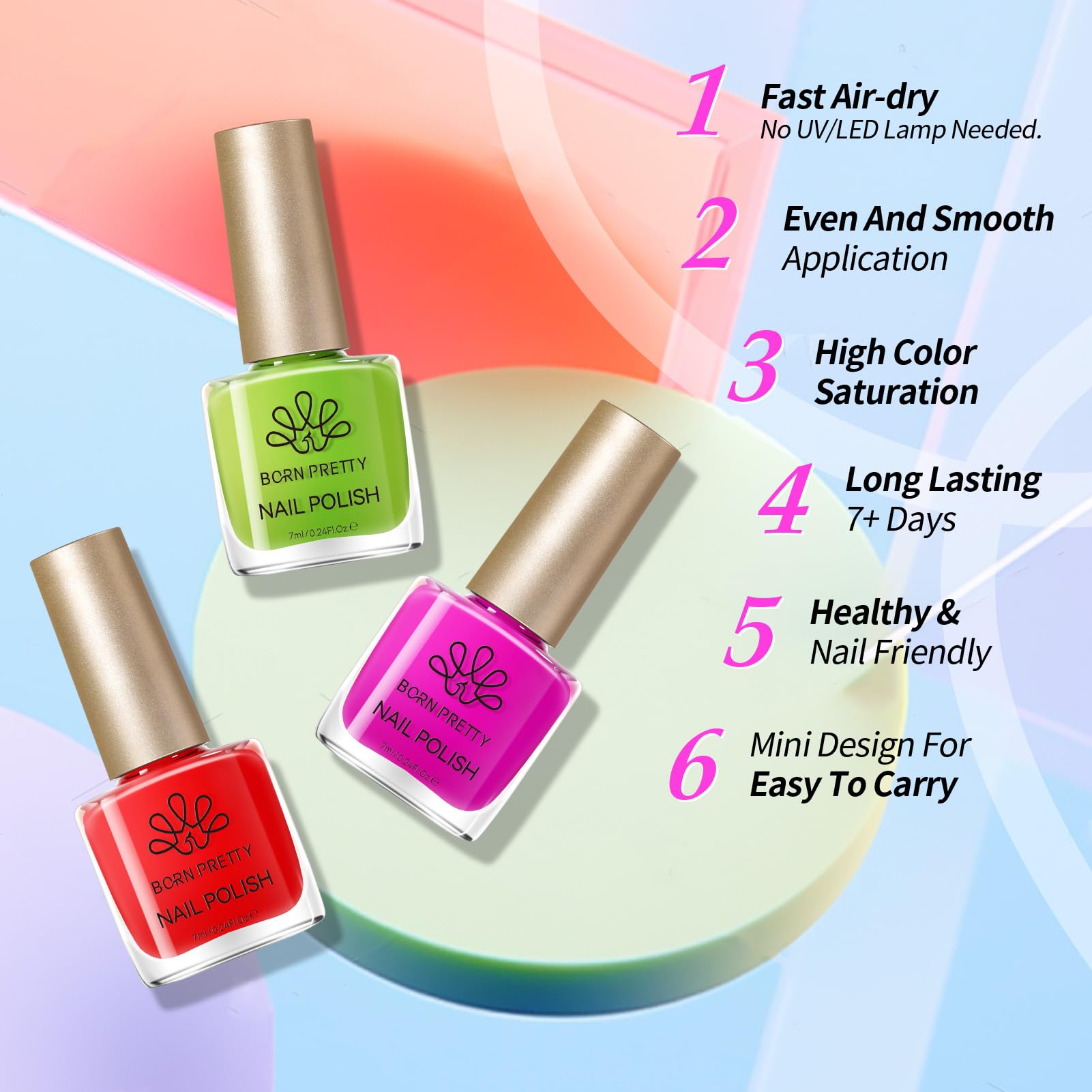 Born Pretty product label shot showing ingredients and safe usage guidance