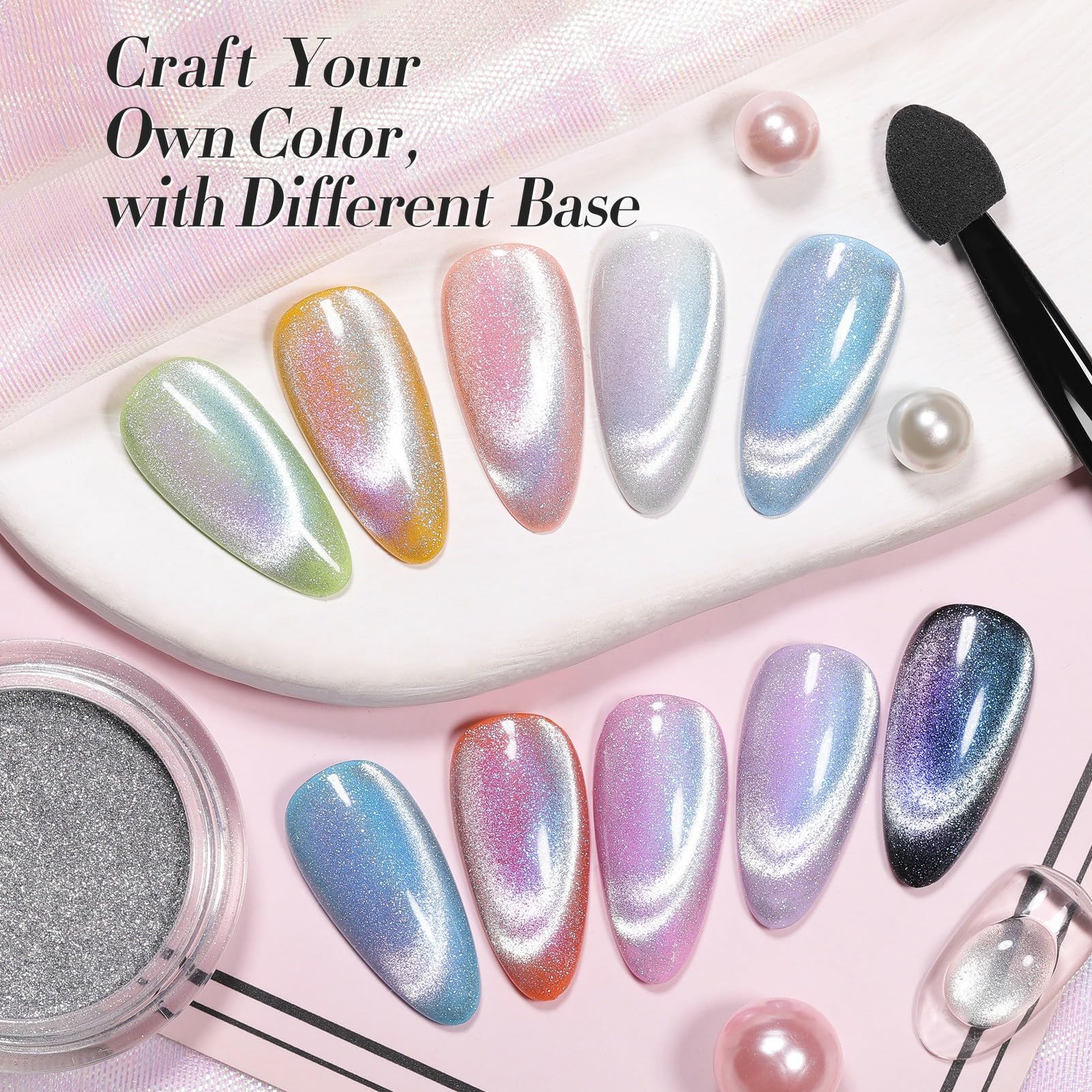 Born Pretty labeled box contents arranged to show included pigment product