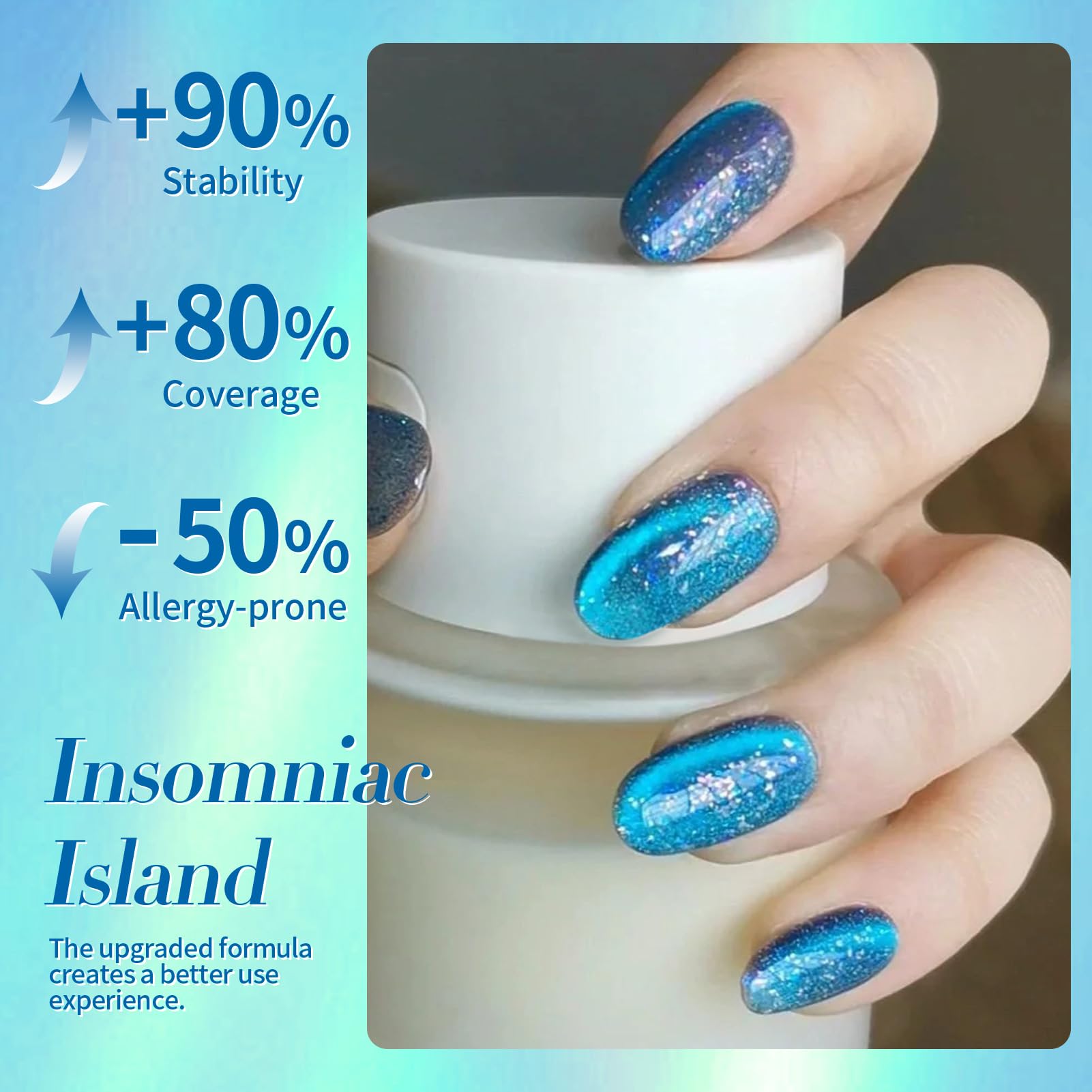 Born Pretty LED cured manicure displaying high-gloss finish and long-lasting shine benefit