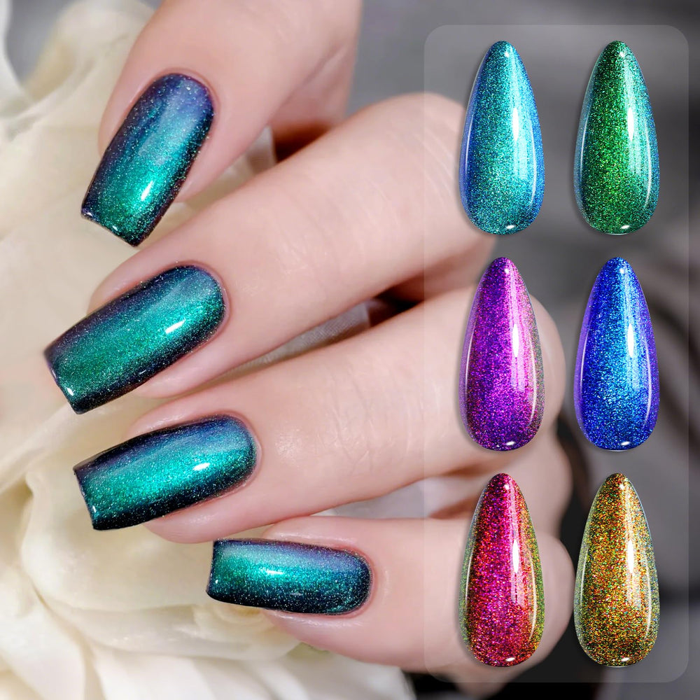 Born Pretty lifestyle beach manicure showcasing mermaid shimmer for vacations