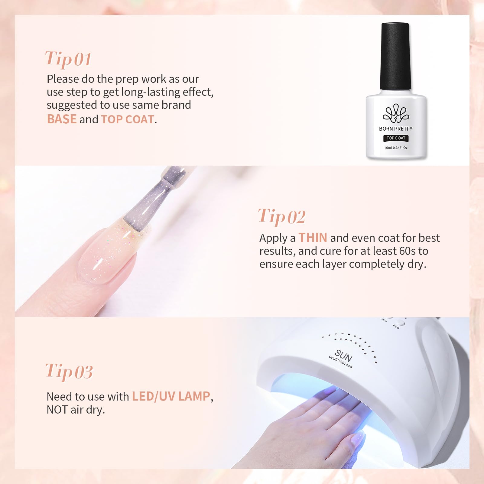 Born Pretty hands of bride wearing nude pink nails, presents elegant event-ready look