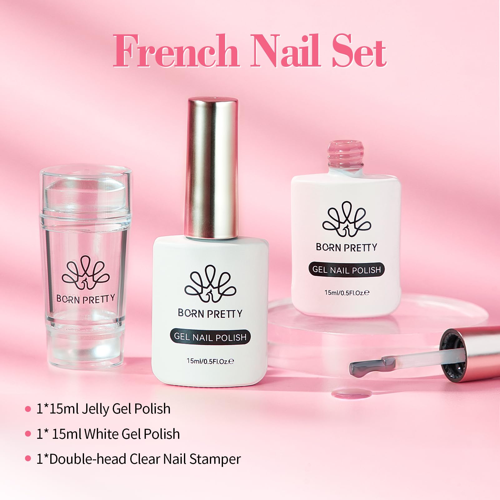 Born Pretty finished French manicure lifestyle scene showing salon look