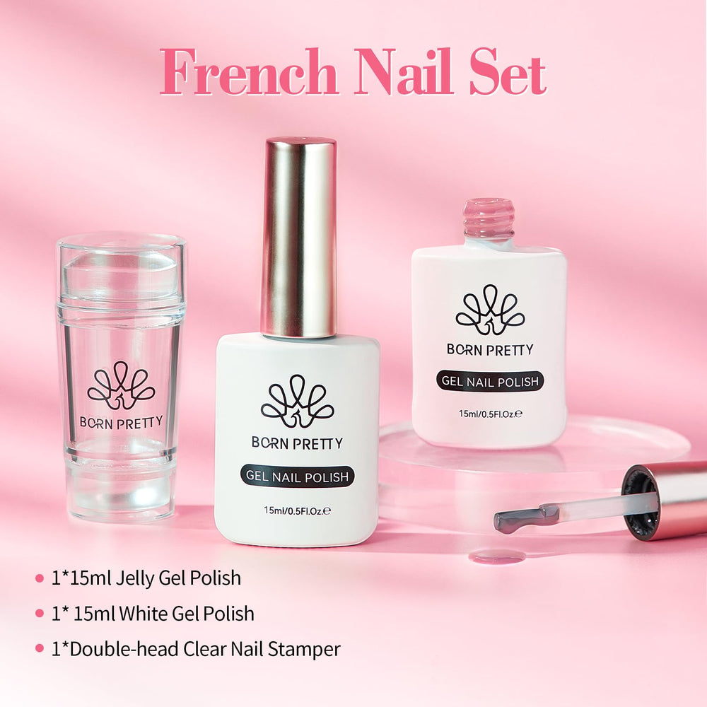 Born Pretty finished French manicure lifestyle scene showing salon look